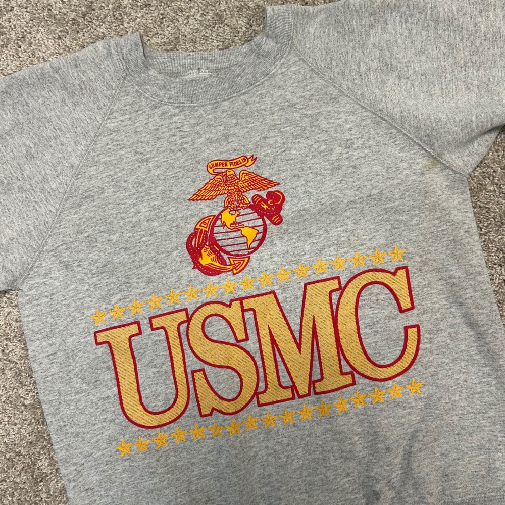 Vintage‎ USMC United States Marine Corps Crewneck Sweatshirt Semper Fi (M-L)